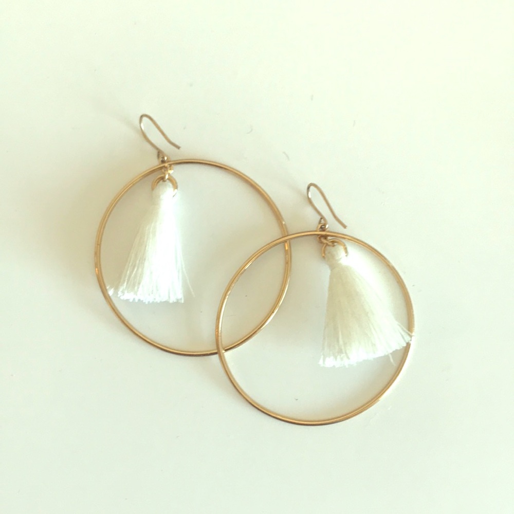 J. Crew hoop tassel earrings